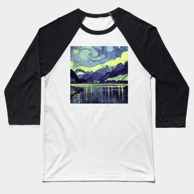 Fiordland National Park in Van Gogh's style Baseball T-Shirt by Classical